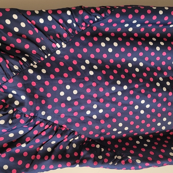 Betsey Johnson silk navy polka-dot halter dress. SZ 8 - Picture 6 of 15